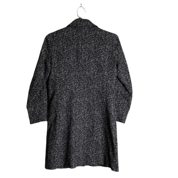 Theory Women's Destana Tweedy Charcoal Longline Button Coat - Picture 6 of 8